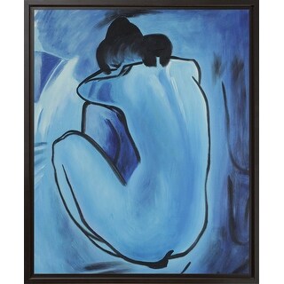 La Pastiche Blue Nude with Black Floater Frame, 17.5" x 21.5" - Bed